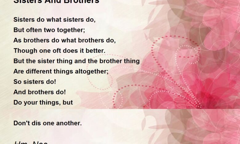 Brother Poems From Sister