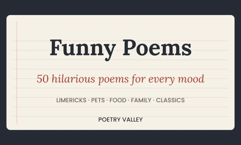Funny poems, 50 hilarious poems, Poetry Valley