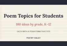 Poem topics for students, 100 ideas by grade
