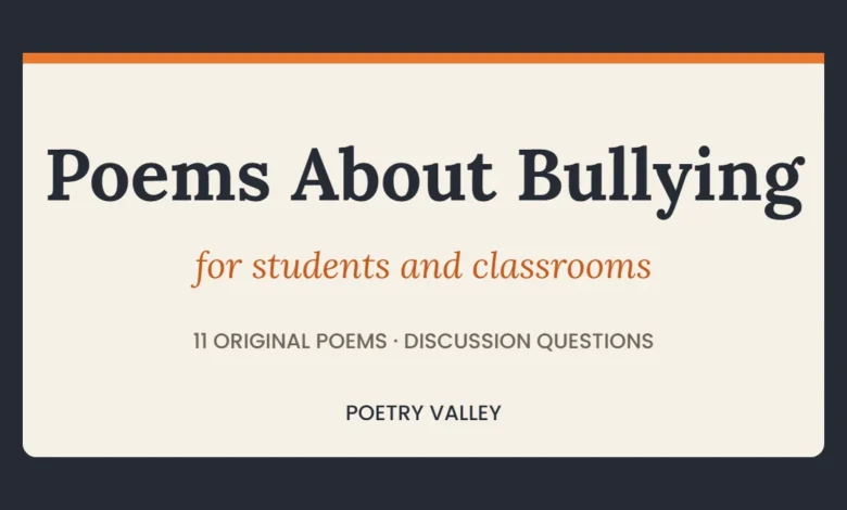 Poems about bullying for students and classrooms