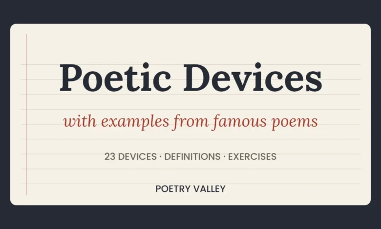 Poetic devices with examples from famous poems