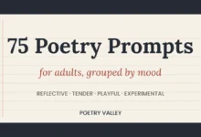 75 poetry prompts for adults, grouped by mood