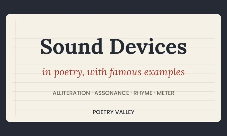 Sound devices in poetry with famous examples